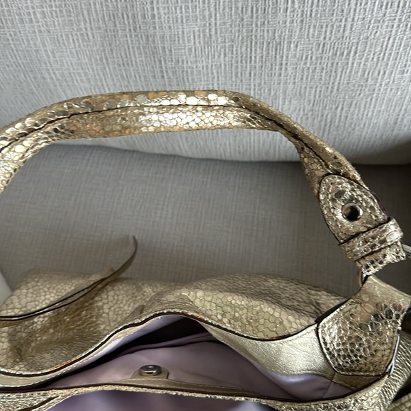 Coach Metallic Crocodile Textured Satchel - Picture 11 of 11